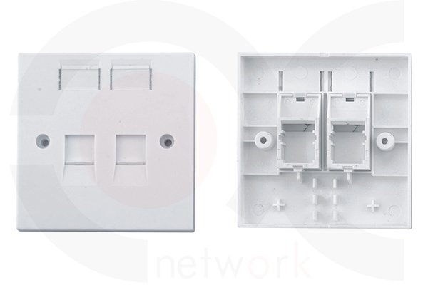 MR-FP-2106-2P — 86X86mm 2 Ports Face Plate Plastic Material:ABS