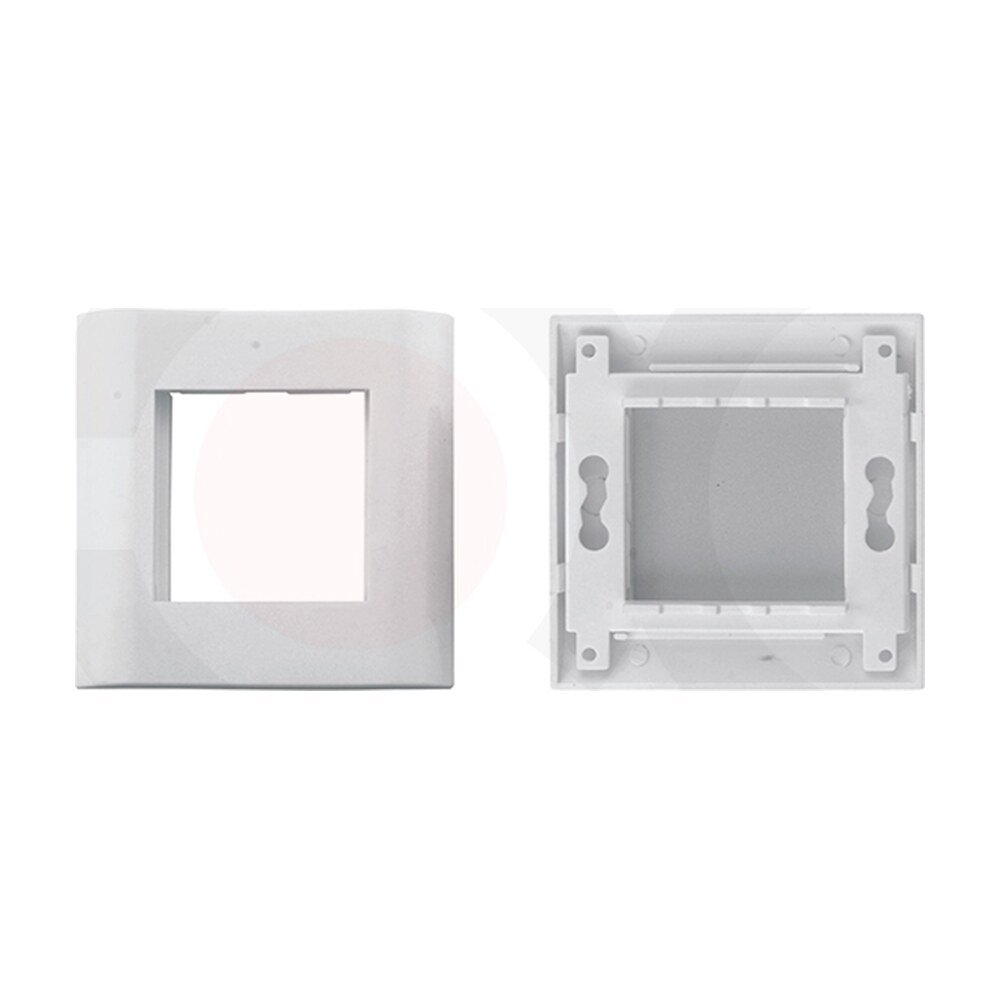 MR-FP-2201 — 80x80mm 2 ports face plate Plastic Material:ABS