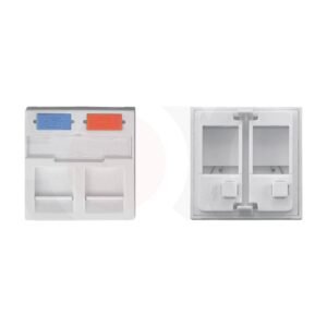MR-FP-2202B - 45x45mm 2 ports face plate Plastic Material:ABS