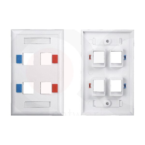 MR-FP-2301-4P — 114x70mm 4 ports face plate Plastic Material:ABS