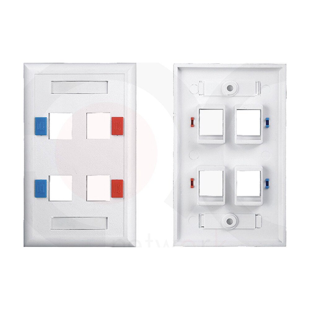 MR-FP-2301-4P — 114x70mm 4 ports face plate Plastic Material:ABS