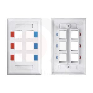 MR-FP-2301-6P - 114x70mm 6 ports face plate Plastic Material:ABS
