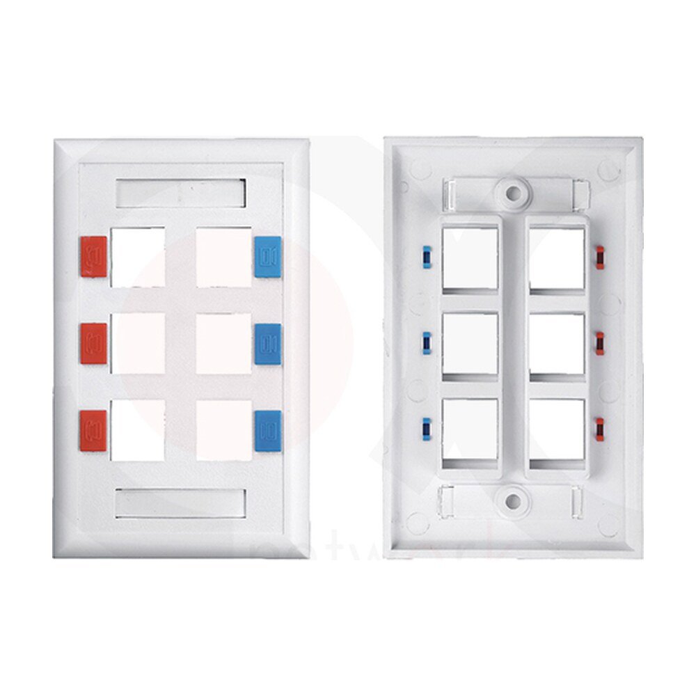MR-FP-2301-6P — 114x70mm 6 ports face plate Plastic Material:ABS