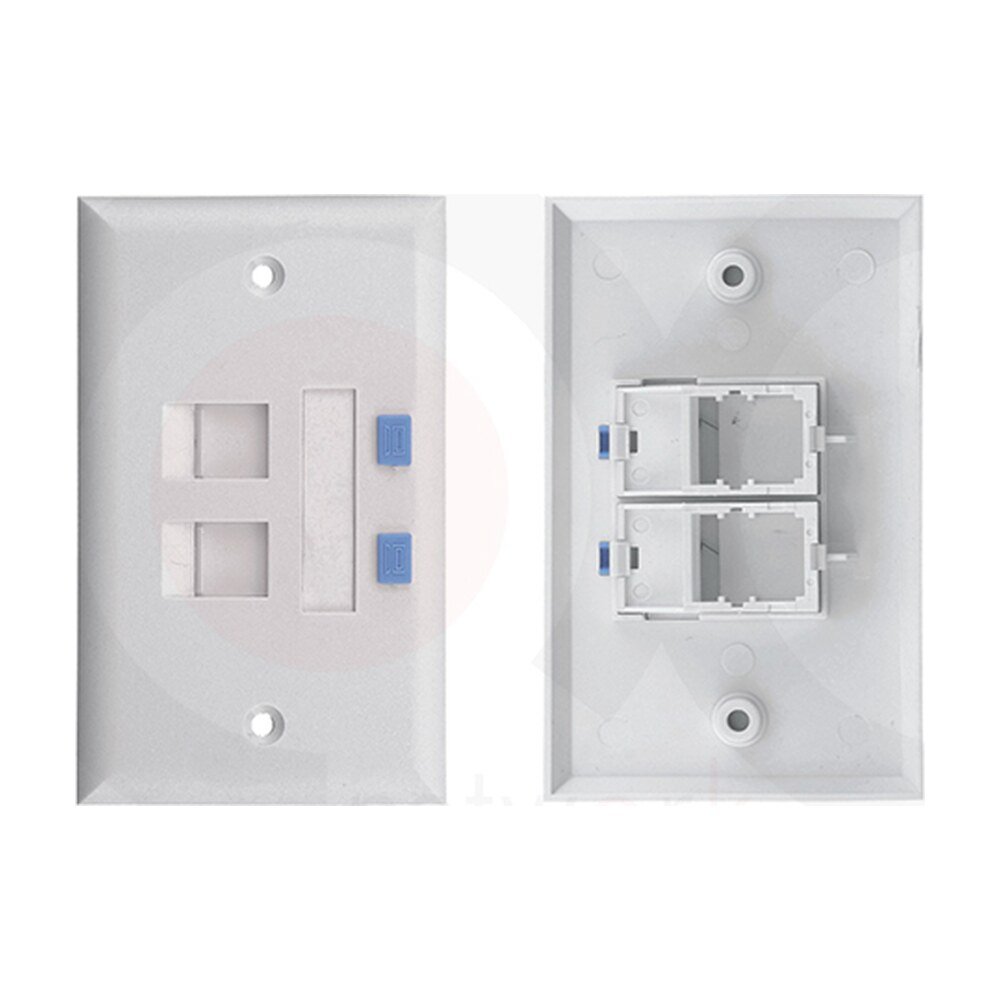 MR-FP-2302-2P — 114x70mm 2 ports face plate Plastic Material:ABS