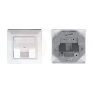 MR-FP-2401-1P - 80X80mm STP 1 port Bevelled face plate Blank Plastic Material:ABS Shield:Zinc die casting