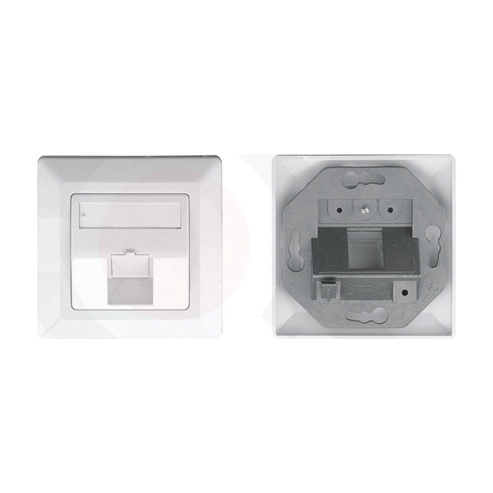 MR-FP-2401-1P — 80X80mm STP 1 port Bevelled face plate Blank Plastic Material:ABS Shield:Zinc die casting