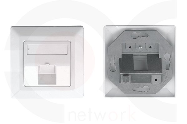 MR-FP-2401-1P — 80X80mm STP 1 port Bevelled face plate Blank Plastic Material:ABS Shield:Zinc die casting