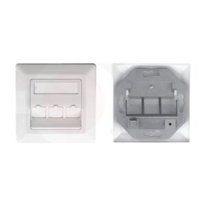 MR-FP-2403-3P - 80X80mm STP 2 ports Bevelled face plate Blank Plastic Material:ABS Shield:Zinc die casting