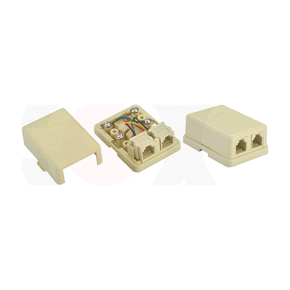 MR-FP-2505-2P — 2 Ports Telephone Surface Mount Box Plastic Material:ABS