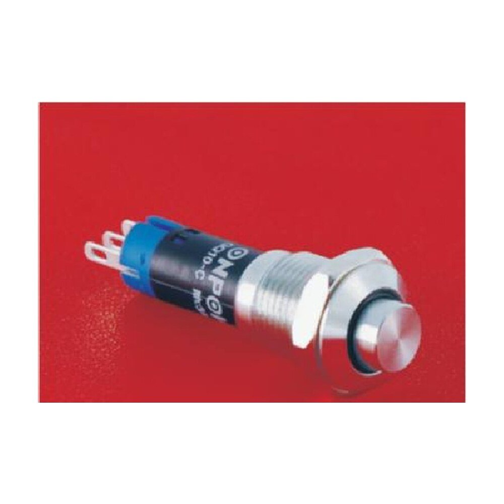 MR-GQ10-K-11 10 mm Metal Push Button - 1NO1NC, Stainless Steel, Solder Tab