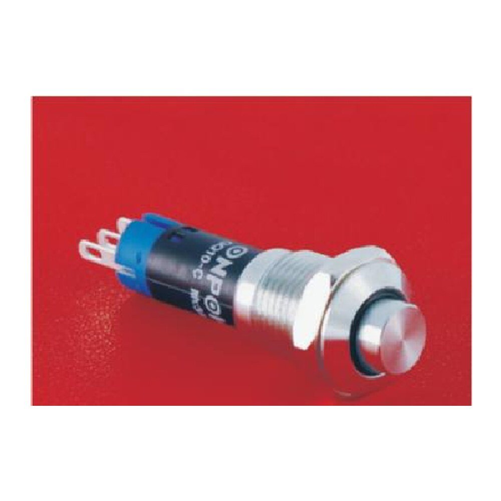 MR-GQ10-K-11 10 mm Metal Push Button - 1NO1NC, Stainless Steel, Solder Tab