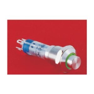 MR-GQ10-K-11E 10 mm Illuminated Metal Push Button - 1NO1NC, Ring LED, Stainless Steel