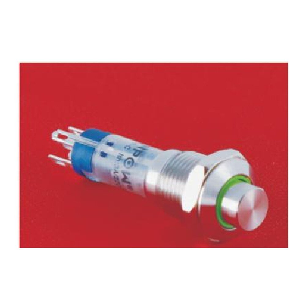 MR-GQ10-K-11E 10 mm Illuminated Metal Push Button - 1NO1NC, Ring LED, Stainless Steel