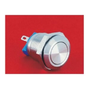 MR-GQ12-AF-10 12 mm Anti-Vandal Push Button - Flat Round Head, 1NO, Solder Tab
