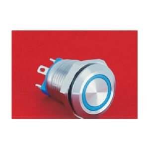 MR-GQ12-AF-10E 12 mm Anti-Vandal Push Button - Flat Round Head, Ring Illuminated, 1NO