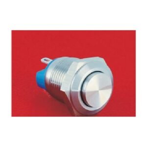 MR-GQ12-AH-10 12 mm Anti-Vandal Push Button - High Round Head, 1NO, Solder Tab