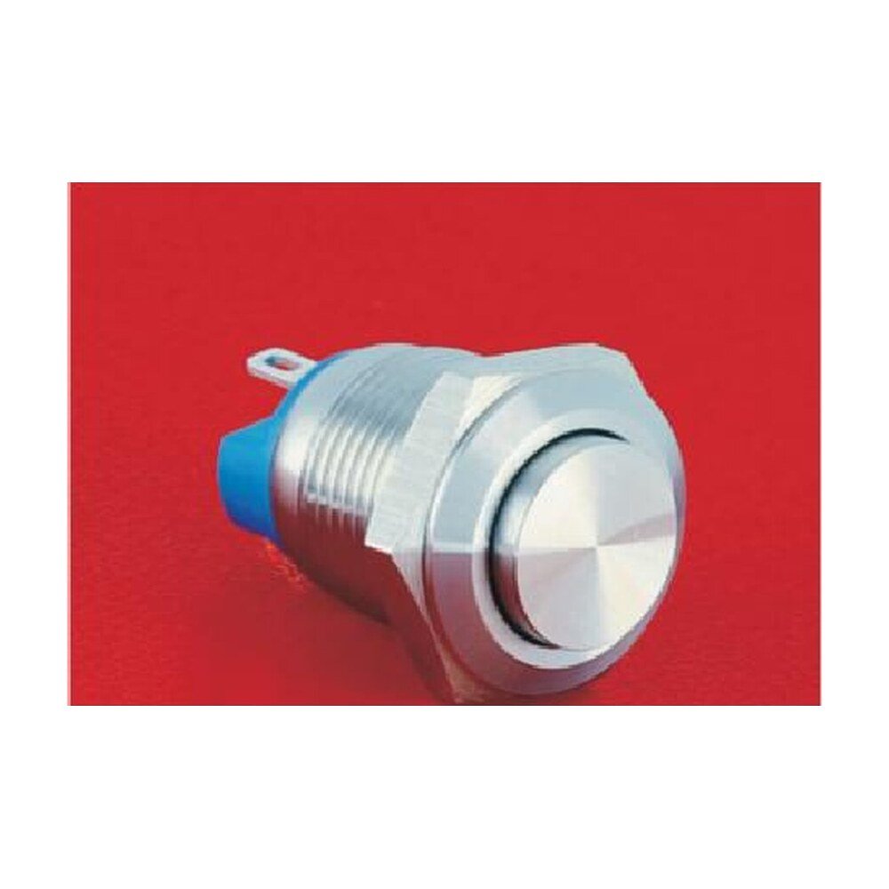 MR-GQ12-AH-10 12 mm Anti-Vandal Push Button - High Round Head, 1NO, Solder Tab