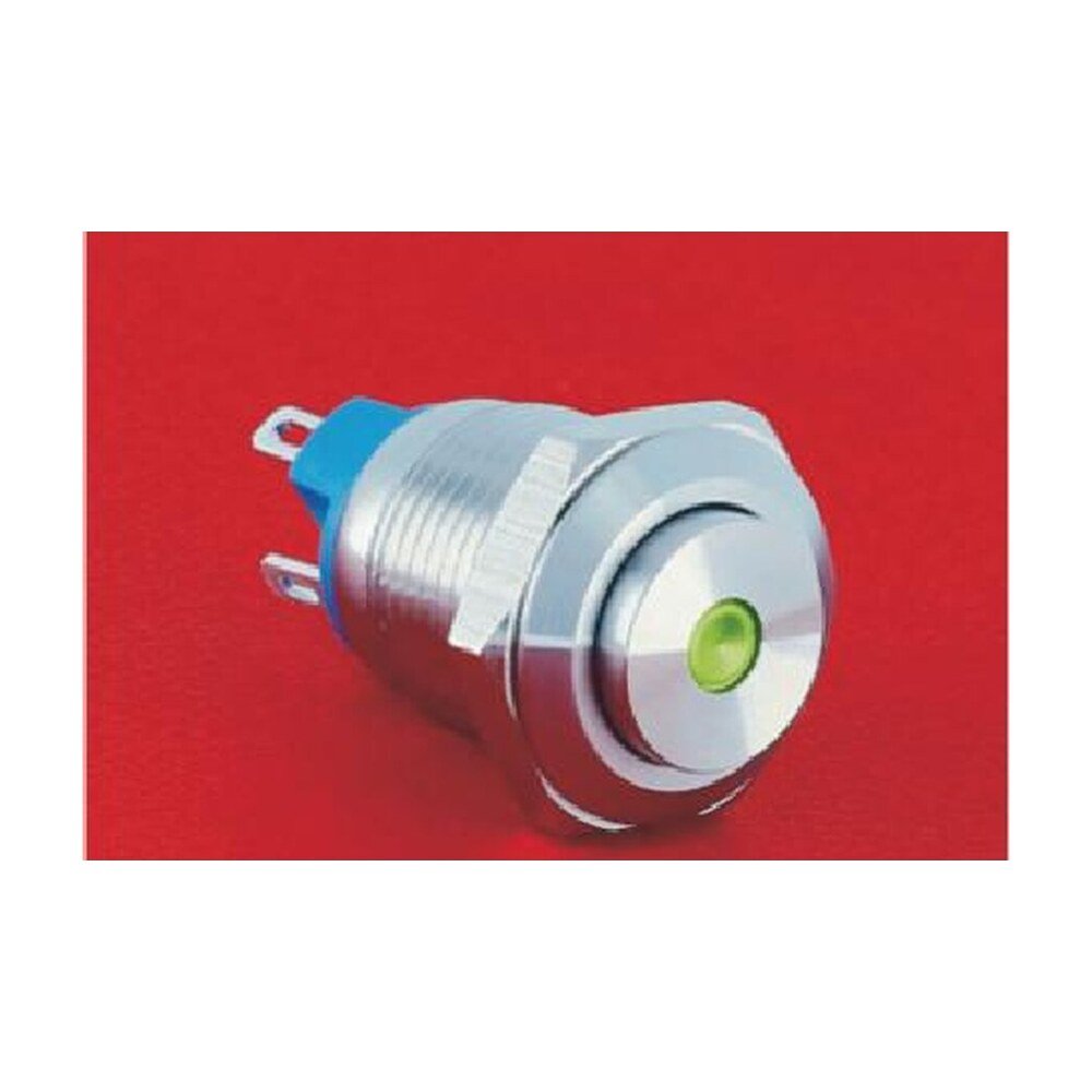 MR-GQ12-AH-10D 12 mm Anti-Vandal Push Button - High Round Head, Dot Illuminated, 1NO