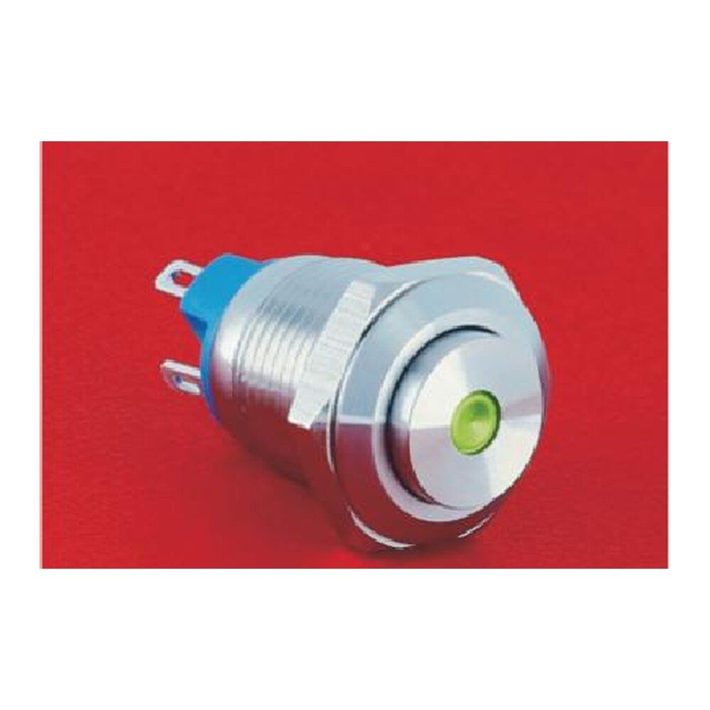 MR-GQ12-AH-10D 12 mm Anti-Vandal Push Button - High Round Head, Dot Illuminated, 1NO