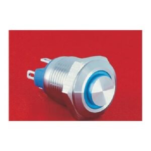 MR-GQ12-AH-10E 12 mm Anti-Vandal Push Button - High Round Head, Ring Illuminated, 1NO
