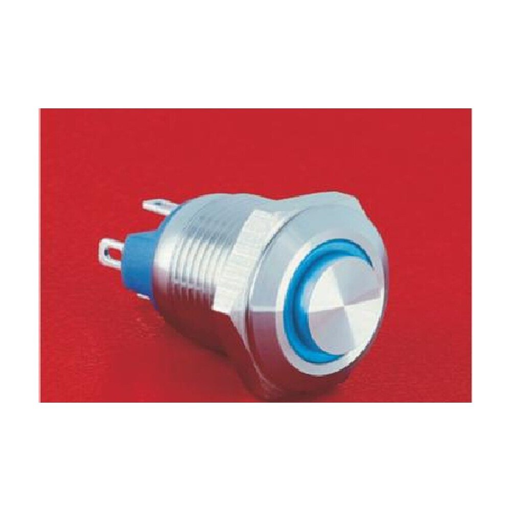 MR-GQ12-AH-10E 12 mm Anti-Vandal Push Button - High Round Head, Ring Illuminated, 1NO