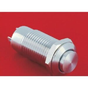 MR-GQ12-CH-10Z 12 mm Latching Metal Push Button - High Round Head, 1NO, Stainless Steel