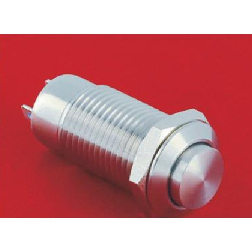 MR-GQ12-CH-10Z 12 mm Latching Metal Push Button - High Round Head, 1NO, Stainless Steel