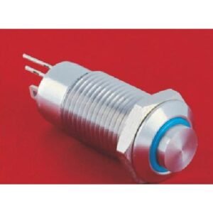MR-GQ12-CH-10ZE 12 mm Latching Metal Push Button - High Round Head, Ring Illuminated, 1NO
