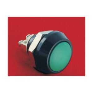 MR-GQ12B-10-AL 12 mm anti-vandal push button, domed head, black anodised aluminium, screw terminal