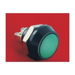 MR-GQ12B-10-AL 12 mm Anti-Vandal Push Button - Domed Head, Screw Terminal, Black Anodised Aluminium Alloy