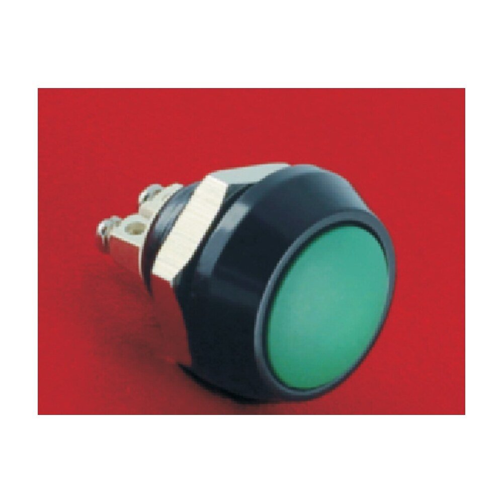MR-GQ12B-10-AL 12 mm Anti-Vandal Push Button - Domed Head, Screw Terminal, Black Anodised Aluminium Alloy