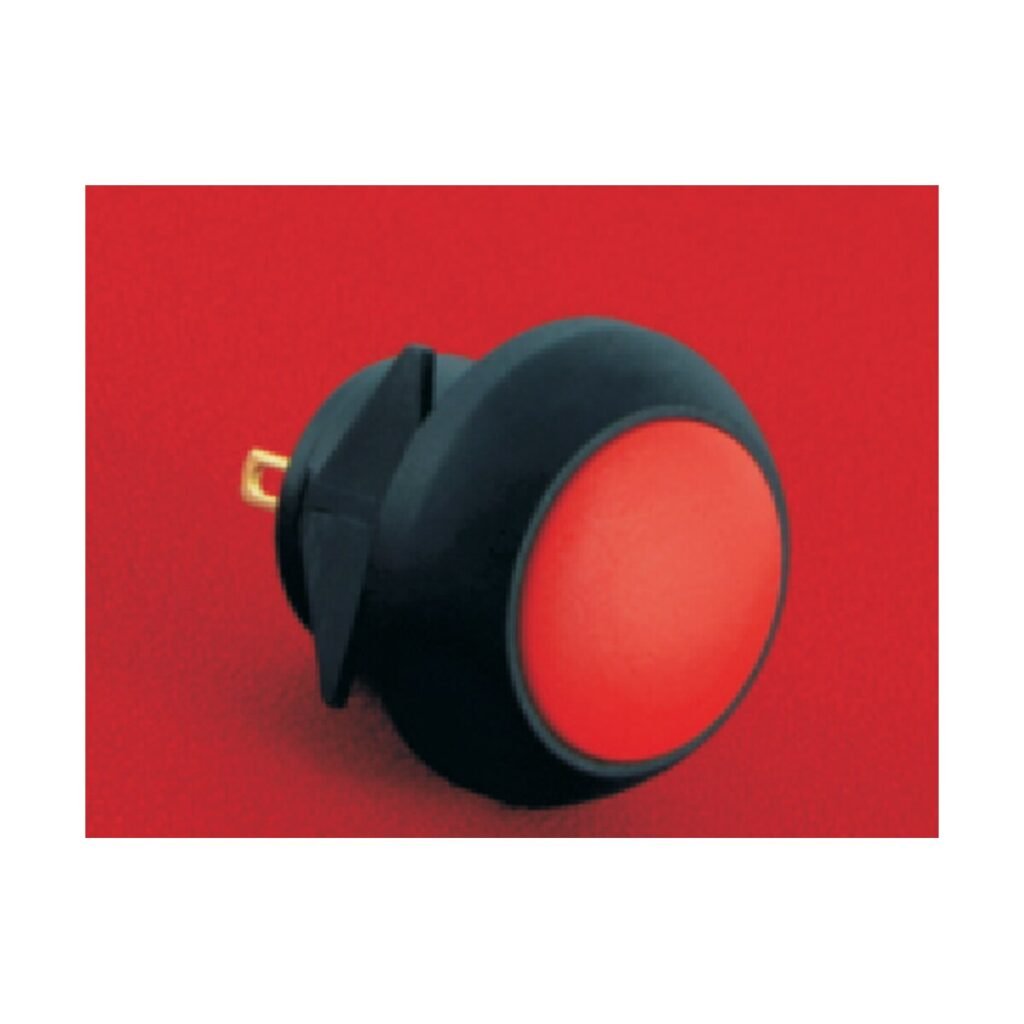 MR-GQ12B-10-J-PA 12 mm Push Button - Domed Head, Pin Terminal 2 × 0.5 mm, PA Plastic Housing