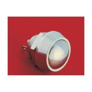 MR-GQ12B-10-J 12 mm anti-vandal push button, domed head, pin terminal