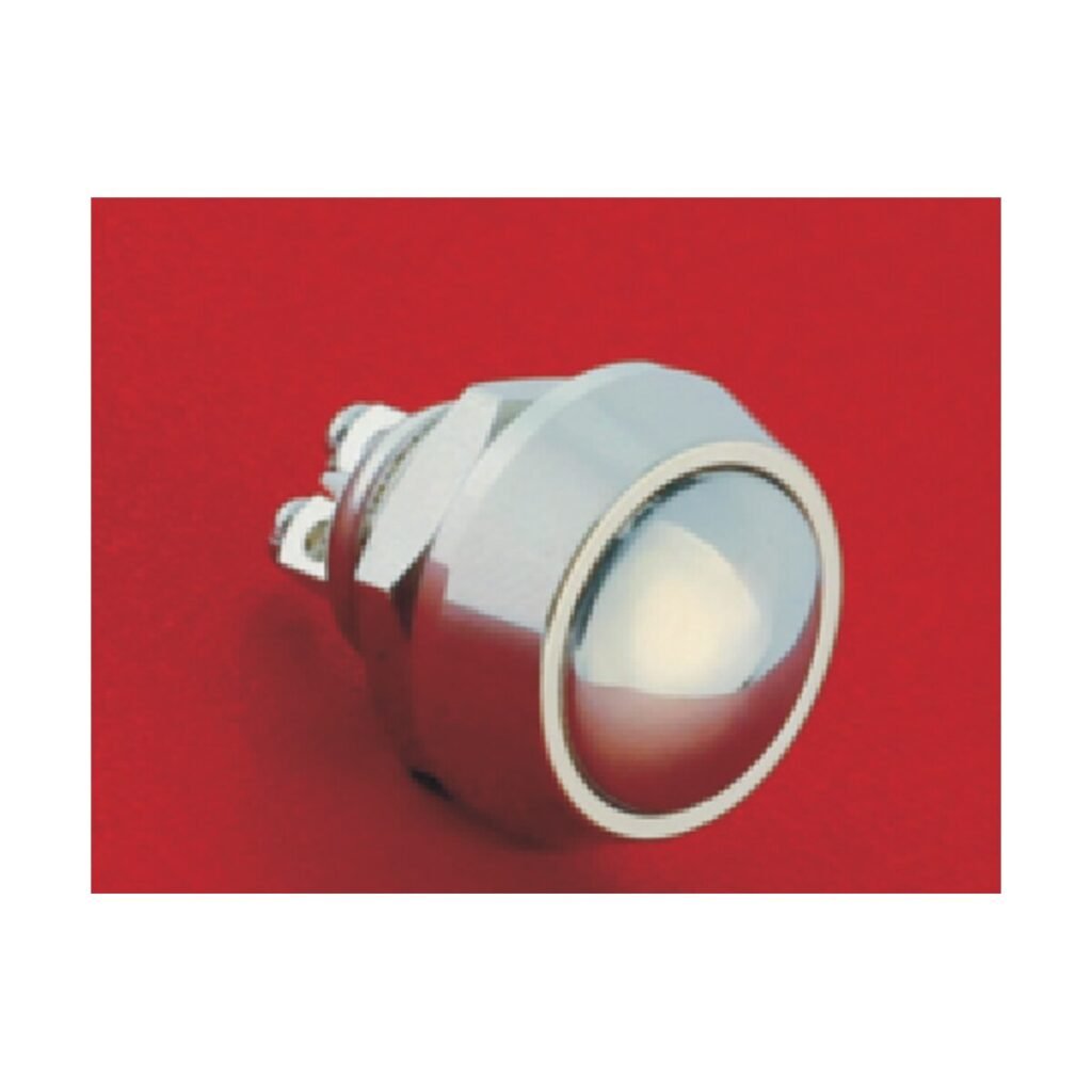 MR-GQ12B-10 12 mm Anti-Vandal Push Button - Domed Head, Screw Terminal, Nickel-Plated Brass or Stainless Steel