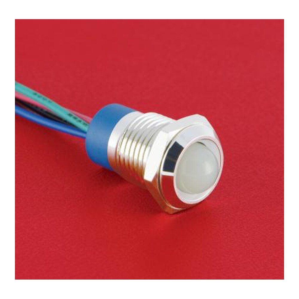 MR-GQ12G-D-RGB 12 mm Tri-Colour Metal Indicator Light - RGB, Domed Lens, IP67