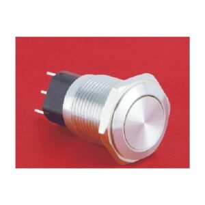 MR-GQ16-KF-11 16 mm Metal Push Button - Flat Round Head, 1NO1NC Changeover, Momentary or Latching
