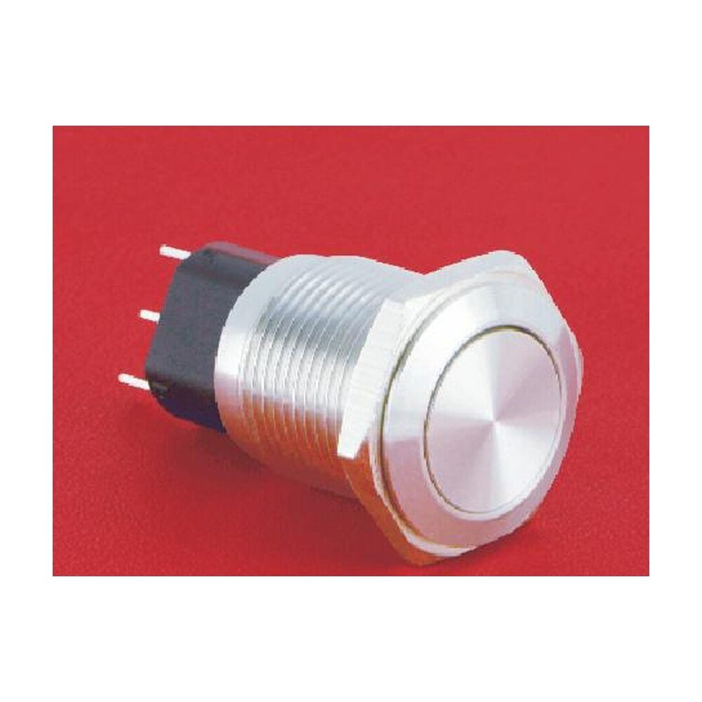 MR-GQ16-KF-11 16 mm Metal Push Button - Flat Round Head, 1NO1NC Changeover, Momentary or Latching