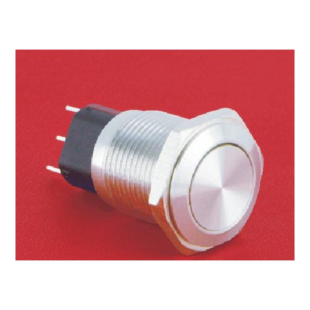 MR-GQ16-KF-11 16 mm Metal Push Button - Flat Round Head, 1NO1NC Changeover, Momentary or Latching