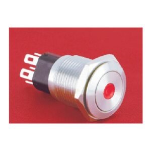 MR-GQ16-KF-11D 16 mm Metal Push Button - Flat Round Head, Dot Illuminated, 1NO1NC Changeover