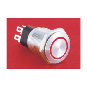 MR-GQ16-KF-11E 16 mm Metal Push Button - Flat Round Head, Ring Illuminated, 1NO1NC Changeover