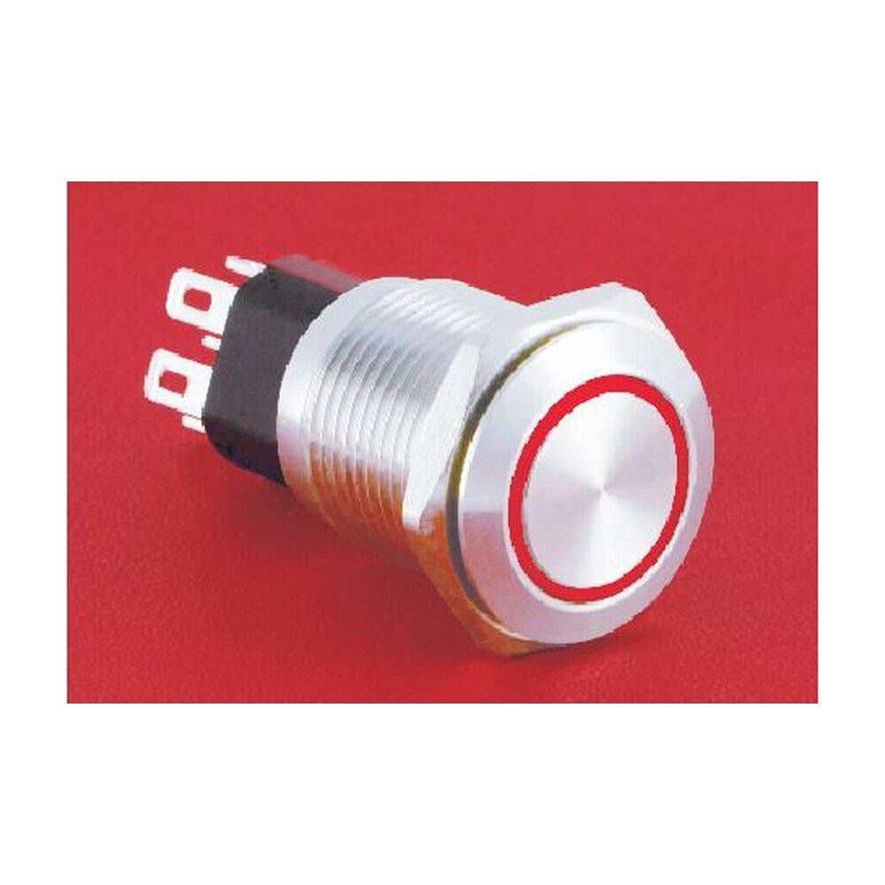 MR-GQ16-KF-11E 16 mm Metal Push Button - Flat Round Head, Ring Illuminated, 1NO1NC Changeover