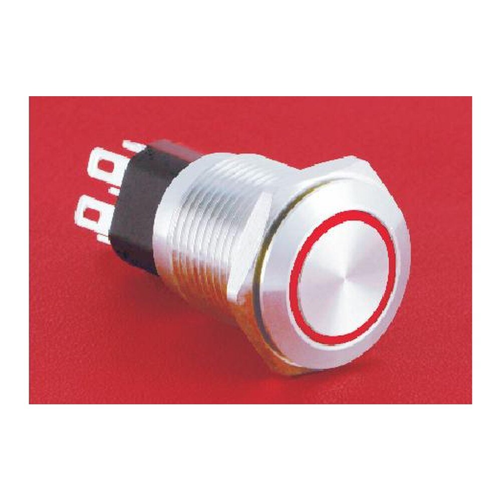 MR-GQ16-KF-11E 16 mm Metal Push Button - Flat Round Head, Ring Illuminated, 1NO1NC Changeover