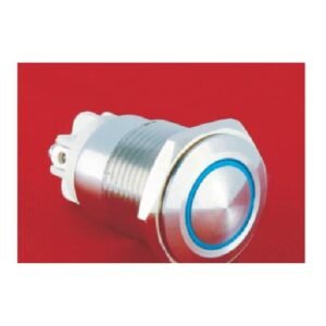 MR-GQ16B-10E 16 mm Anti-Vandal Push Button - Domed Head, Ring Illuminated, 1NO