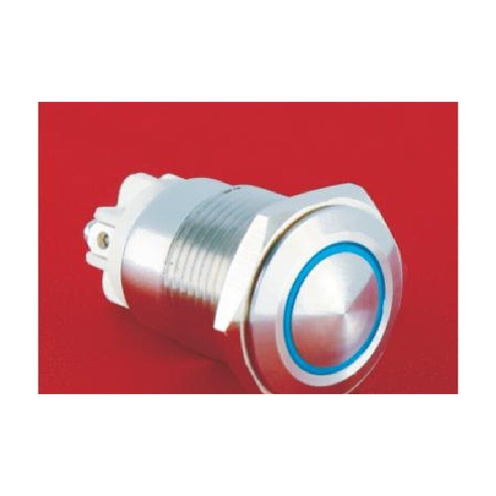 MR-GQ16B-10E-J 16 mm Anti-Vandal Push Button - Domed Head, Ring Illuminated, 1NO