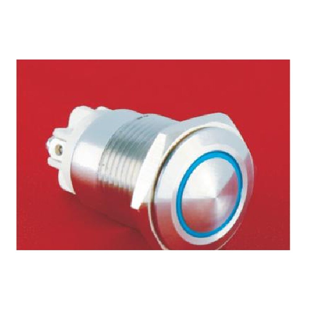 MR-GQ16B-10E-J 16 mm Anti-Vandal Push Button - Domed Head, Ring Illuminated, 1NO