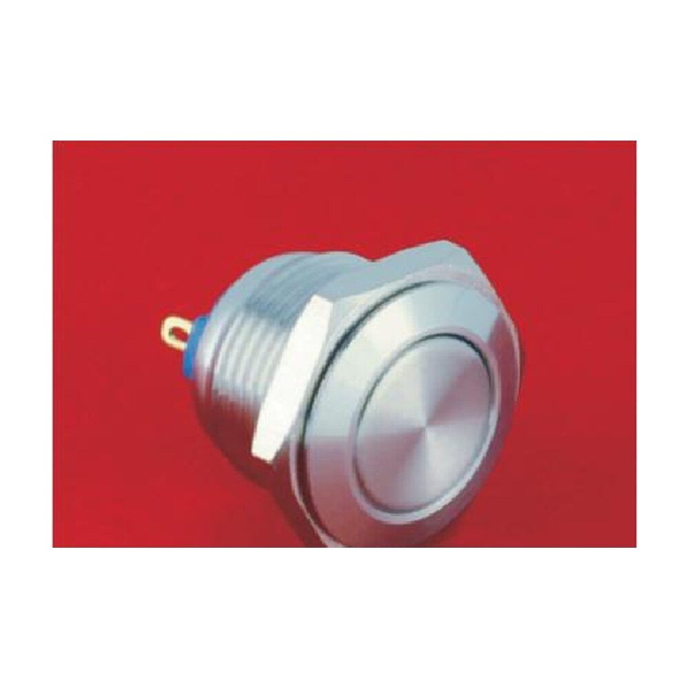 MR-GQ16F-10-J 16 mm Anti-Vandal Push Button - Flat Round Head, 1NO, Solder Tab