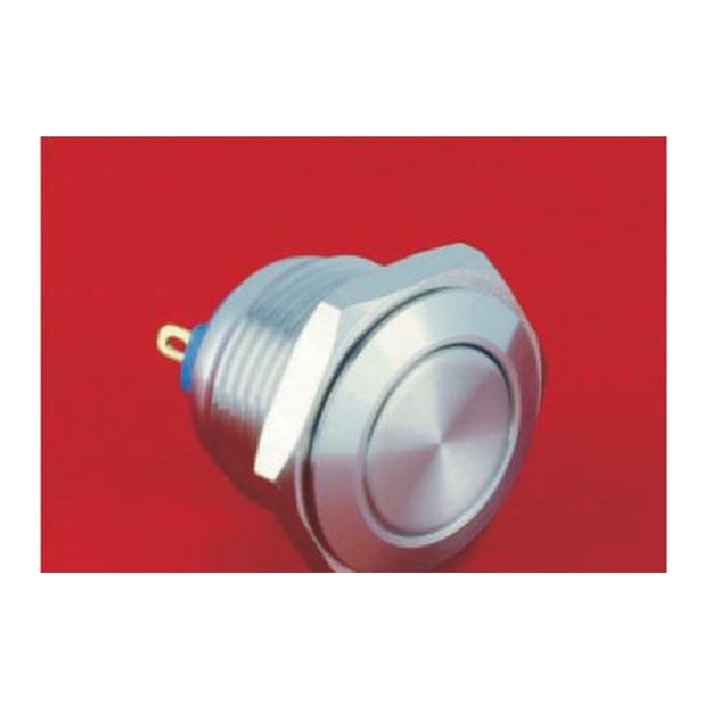 MR-GQ16F-10-J 16 mm Anti-Vandal Push Button - Flat Round Head, 1NO, Solder Tab