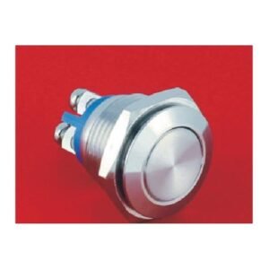MR-GQ16F-10 16 mm Anti-Vandal Push Button - Flat Round Head, 1NO, Screw Terminals