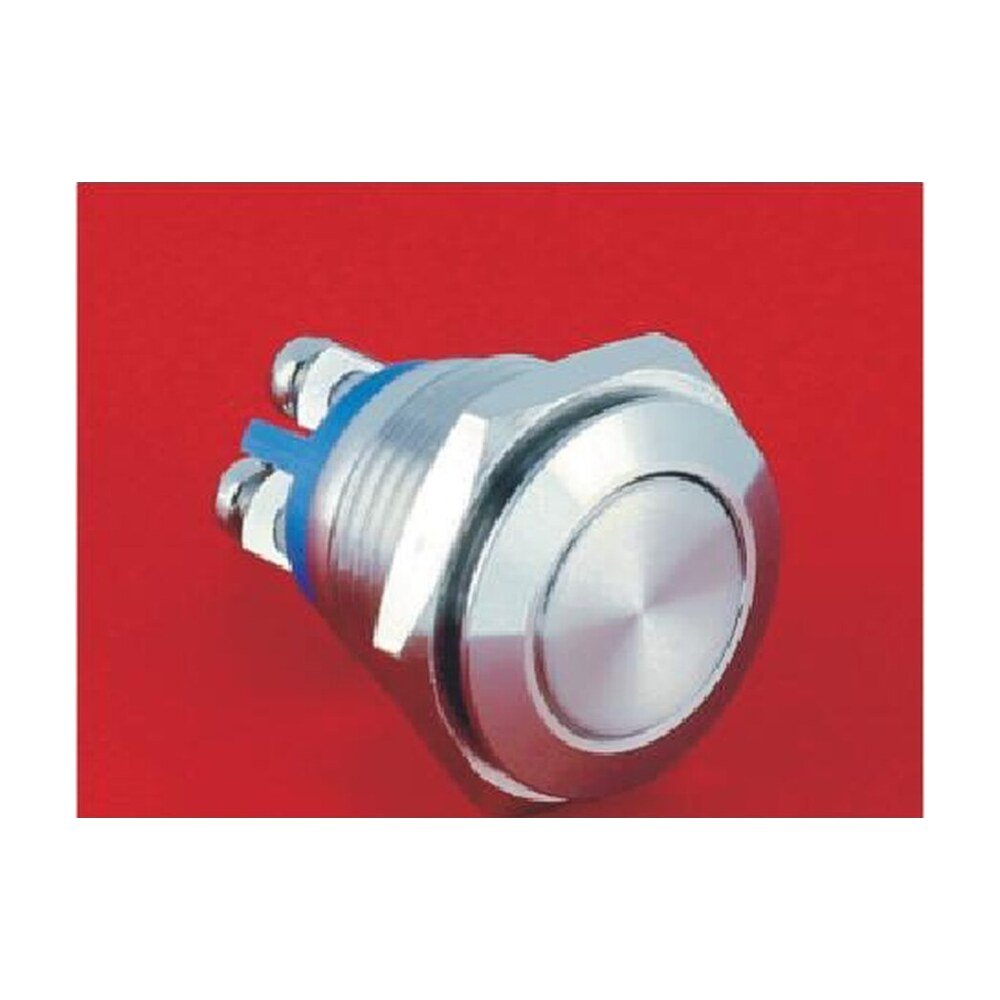 MR-GQ16F-10 16 mm Anti-Vandal Push Button - Flat Round Head, 1NO, Screw Terminals