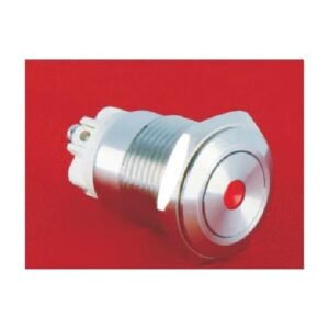 MR-GQ16F-10D 16 mm Anti-Vandal Push Button - Flat Round Head, Dot Illuminated, 1NO
